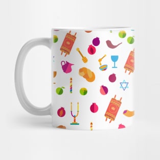 Honey and Apple Happy Rosh Hashanah, Shana Tova! Autumn New Year Jewish Holiday pattern Mug